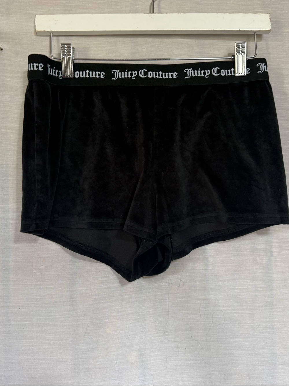 Juicy Couture Black Velour Rhinestone Sleep Shorts Size M NWOT